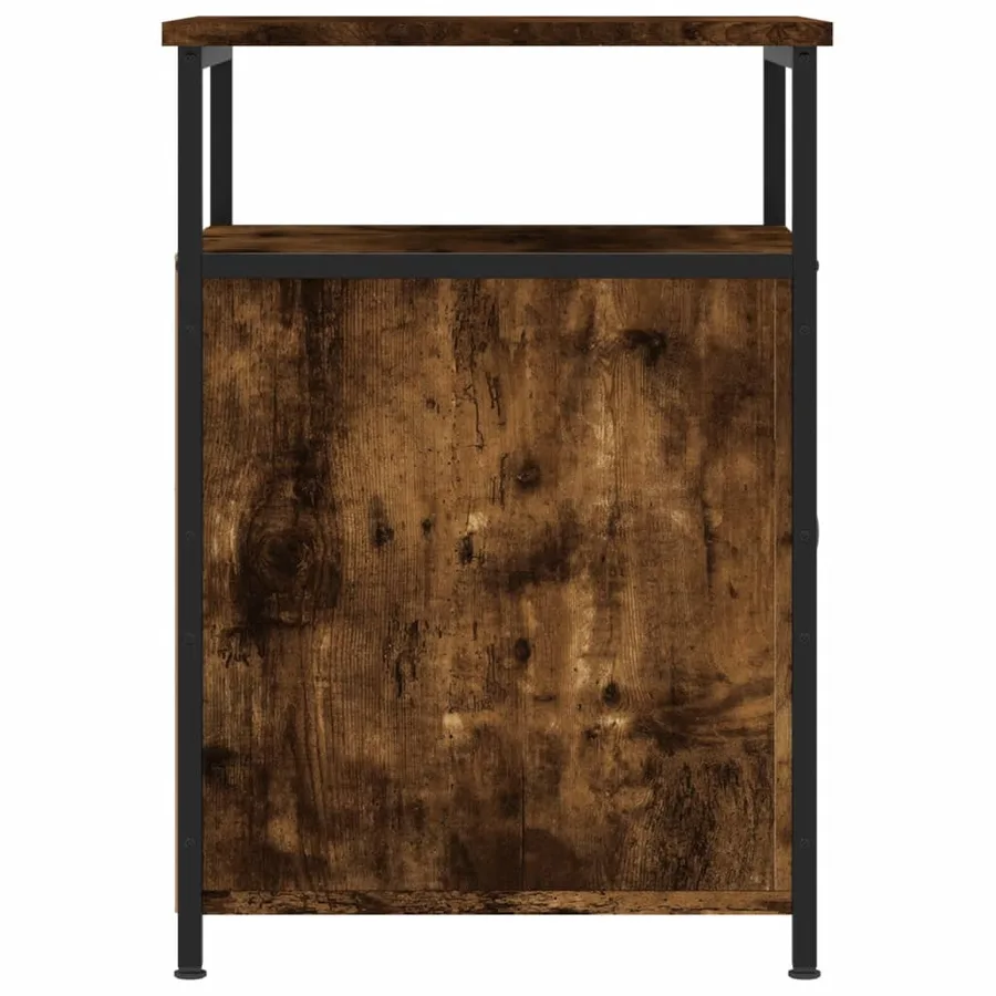 Table de chevet chêne fumé 40x42x60 cm bois d'ingénierie - 7