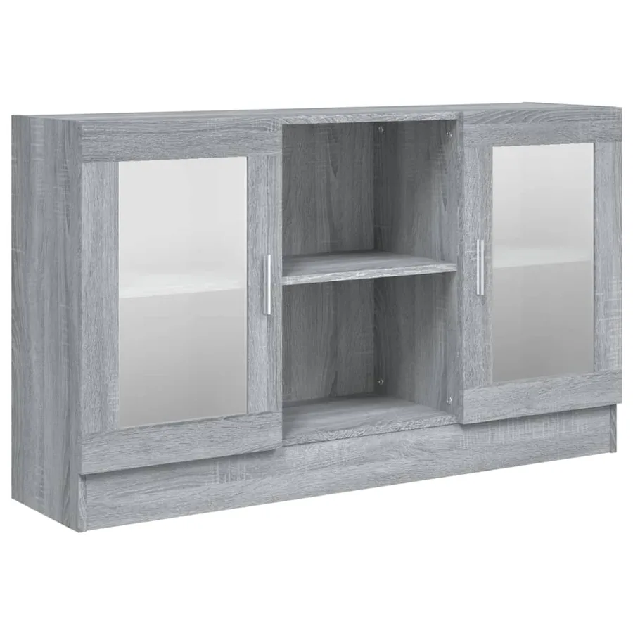 Armoire à vitrine Sonoma gris 120x30,5x70 cm Bois d'ingénierie - 2