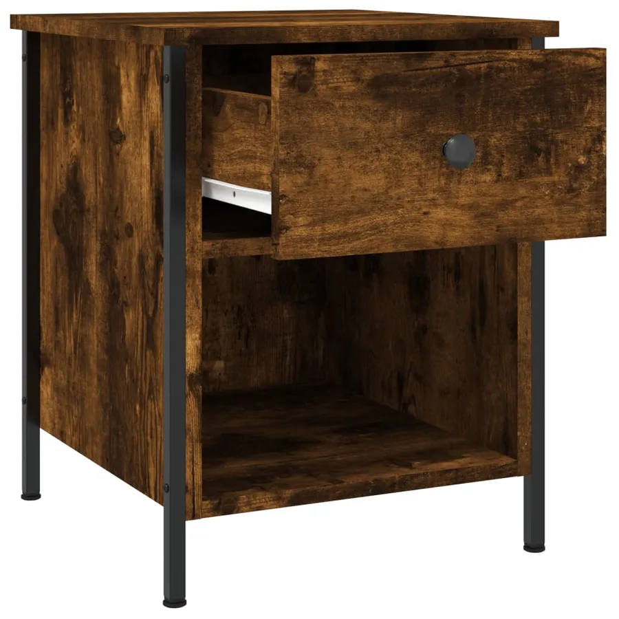 Tables de chevet 2 pcs chêne fumé 40x42x50 cm bois ingénierie - 6