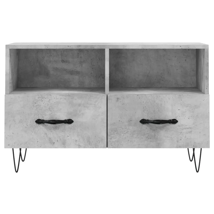 Meuble TV Gris béton 80x36x50 cm Bois d'ingénierie - 5