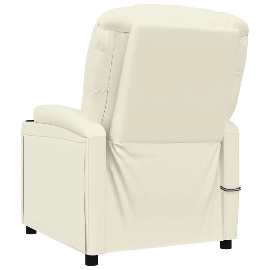 Fauteuil électrique de massage Crème blanc Similicuir - 6