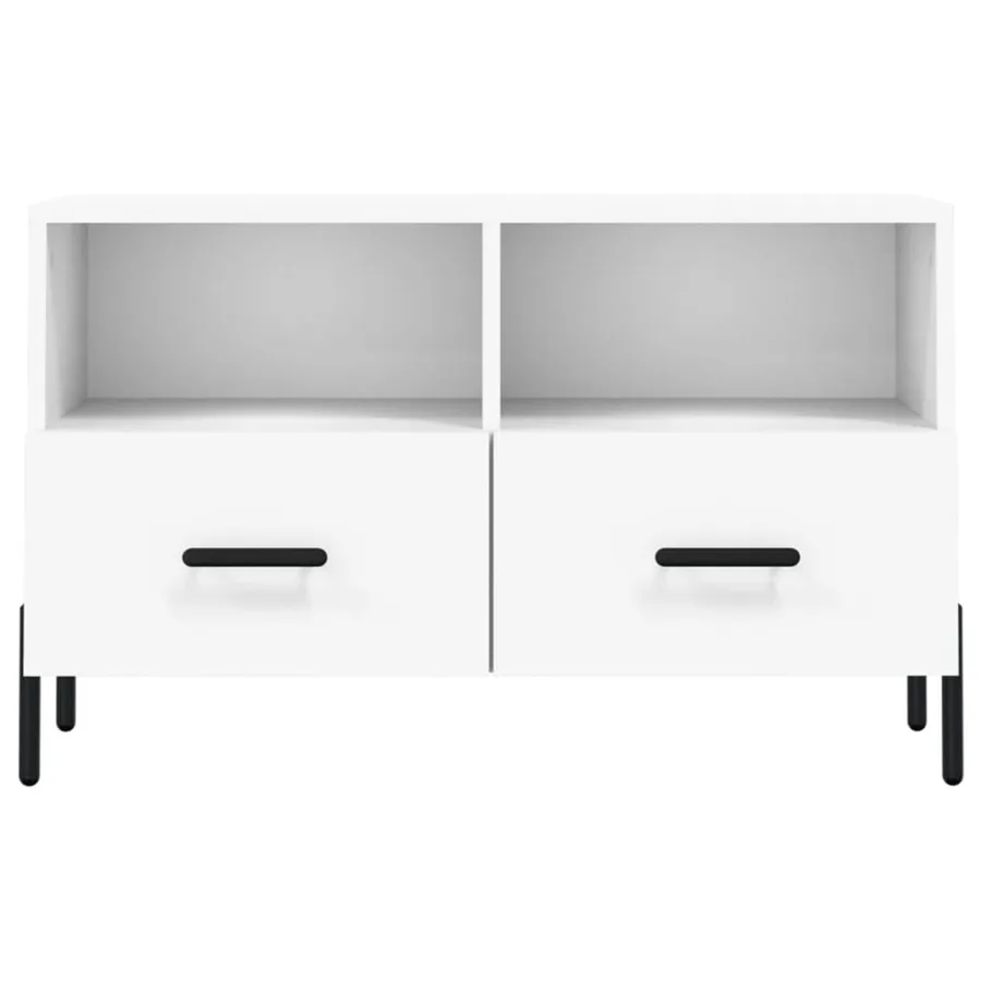 Meuble TV Blanc 80x36x50 cm Bois d'ingénierie - 5