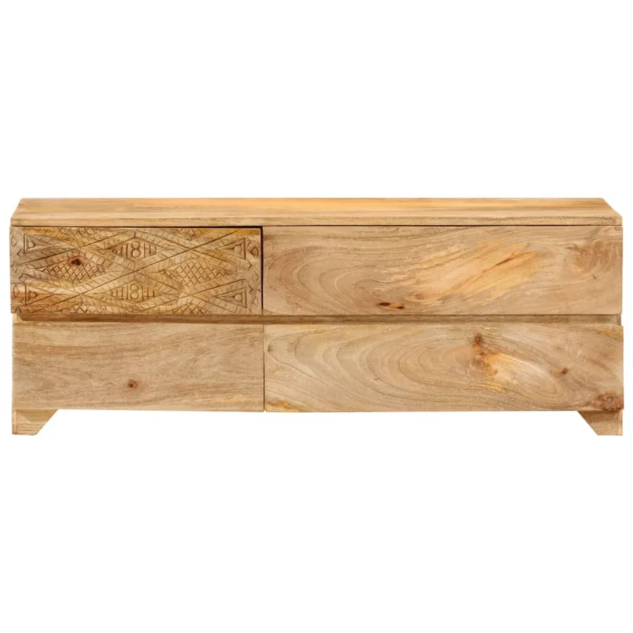 Meuble TV Bois de manguier solide 110x30x40 cm - 3