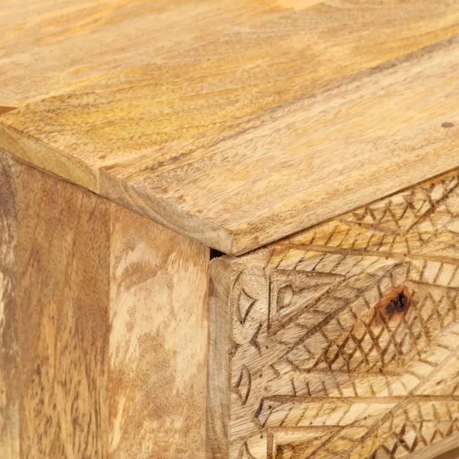Meuble TV Bois de manguier solide 110x30x40 cm - 5