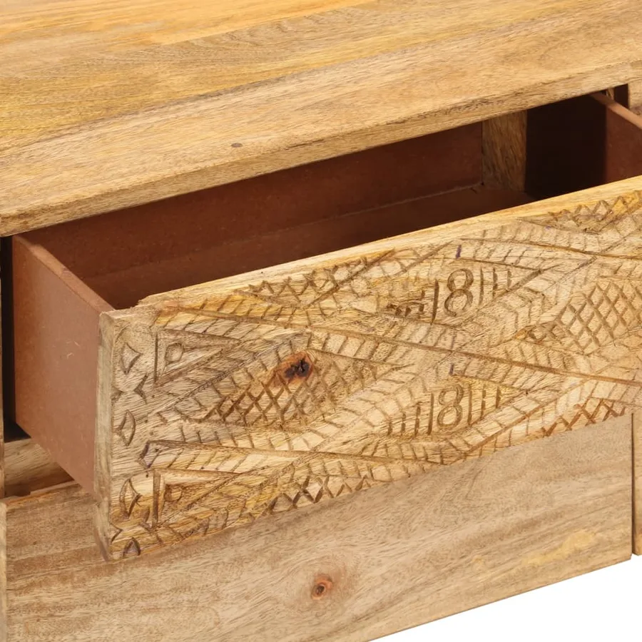 Meuble TV Bois de manguier solide 110x30x40 cm - 6