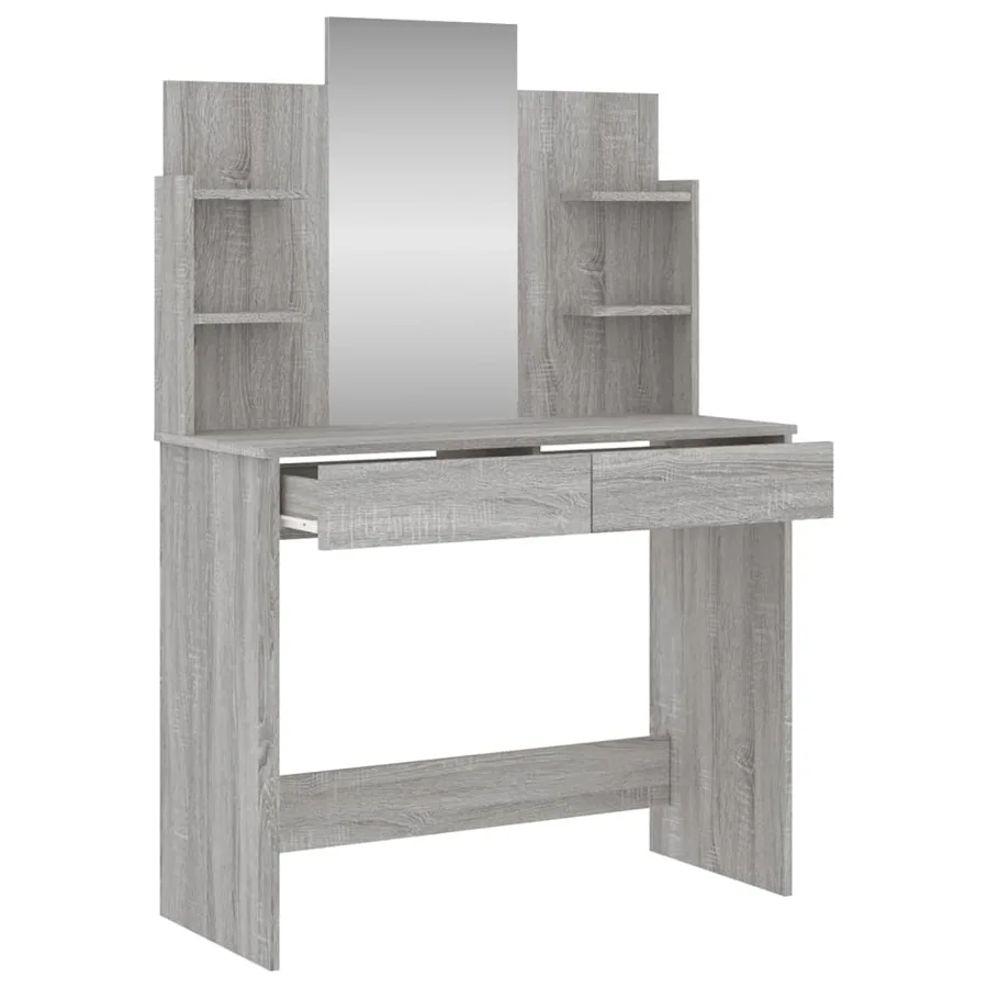 Coiffeuse avec miroir sonoma gris 96x39x142 cm - 5