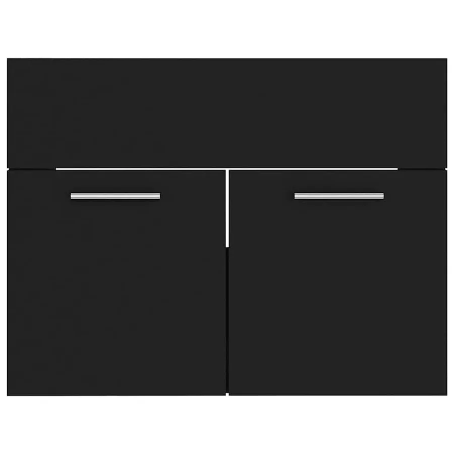 Ensemble de meubles salle de bain 2 pcs Noir Bois d'ingénierie - 9