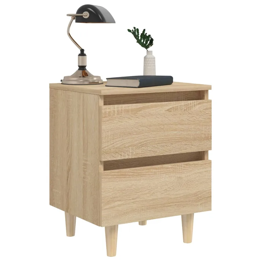 Table de chevet avec pieds en pin Chêne sonoma 40x35x50 cm - 7