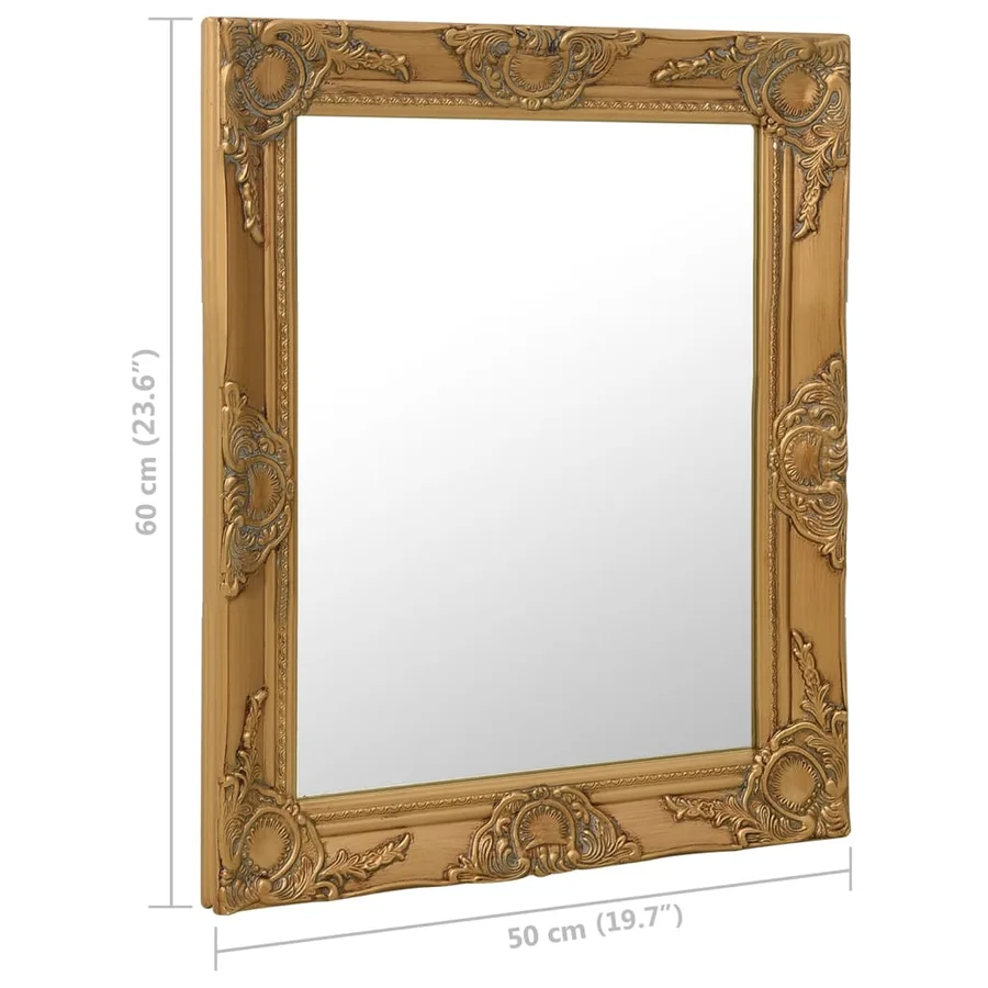 Miroir mural style baroque 50x60 cm Doré - 6