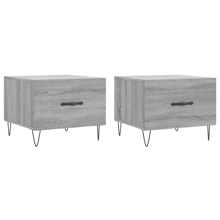 Tables basses 2 pcs sonoma gris 50x50x40 cm bois d'ingénierie - 2