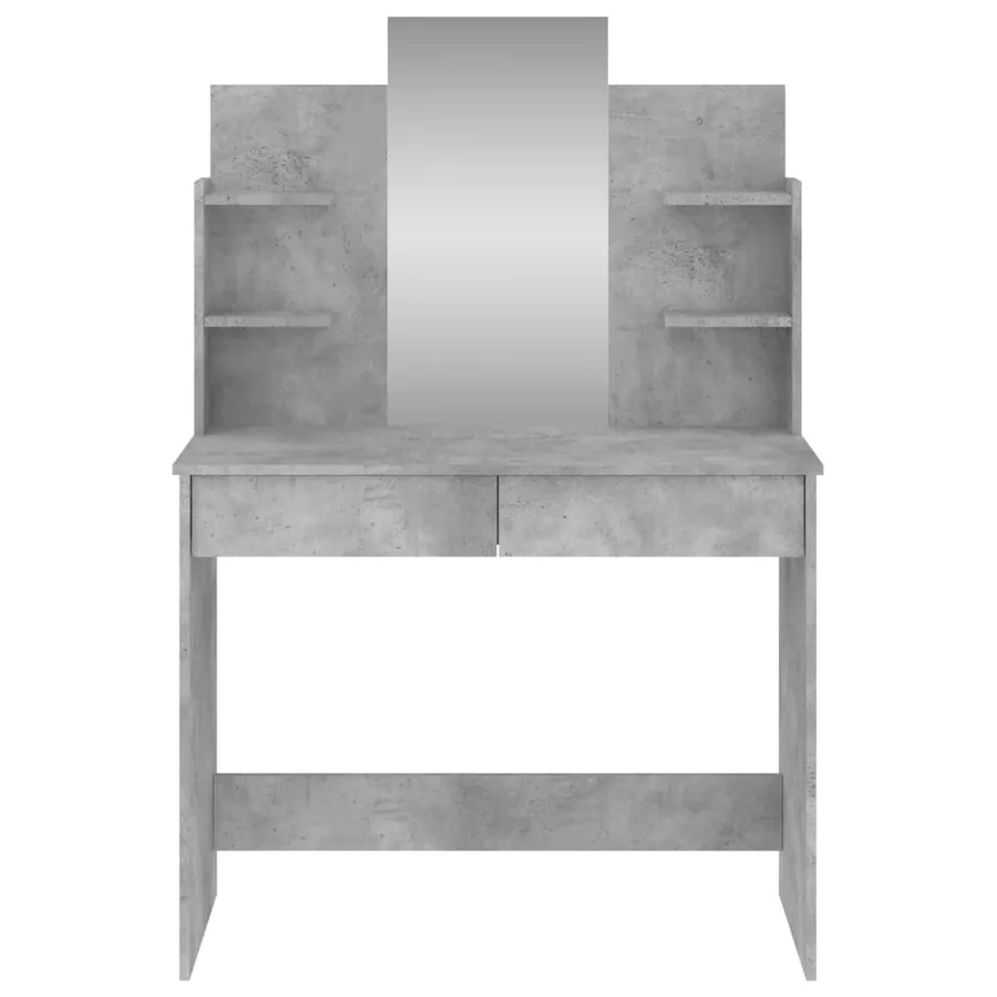 Coiffeuse avec miroir gris béton 96x39x142 cm - 4