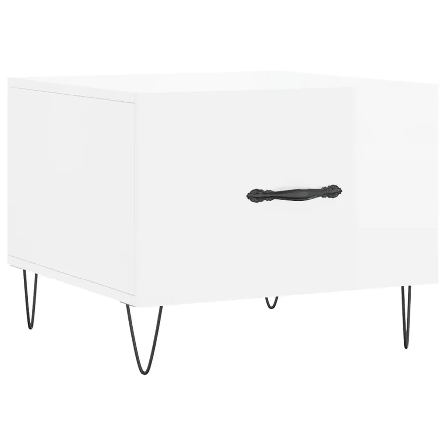 Tables basses 2 pcs blanc brillant 50x50x40cm bois d'ingénierie - 5