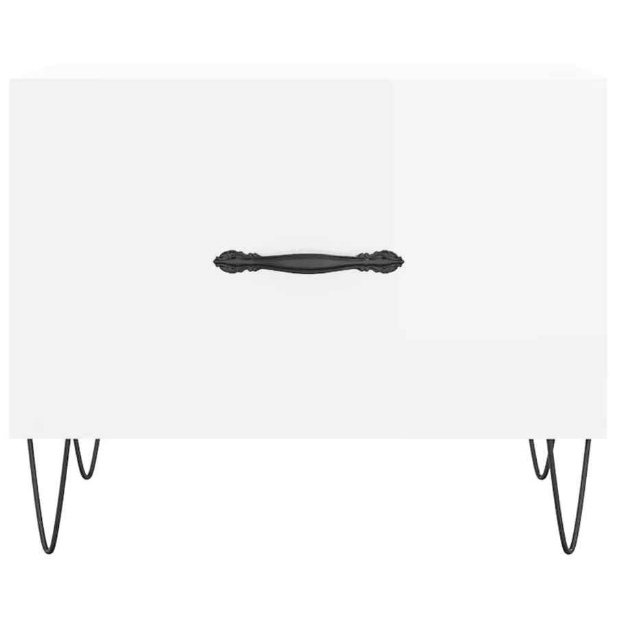 Tables basses 2 pcs blanc brillant 50x50x40cm bois d'ingénierie - 6