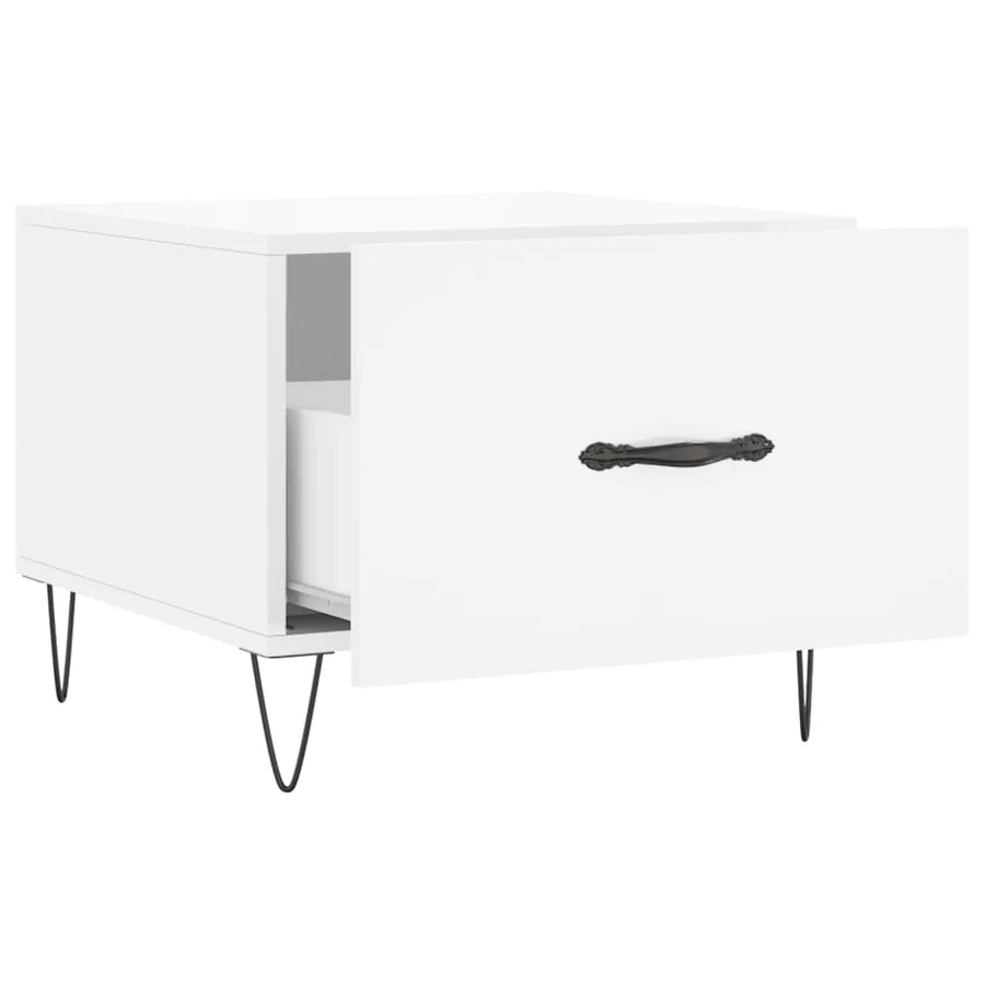 Tables basses 2 pcs blanc brillant 50x50x40cm bois d'ingénierie - 7