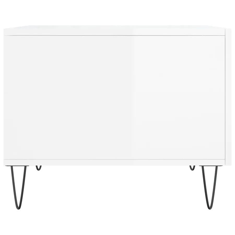 Tables basses 2 pcs blanc brillant 50x50x40cm bois d'ingénierie - 8