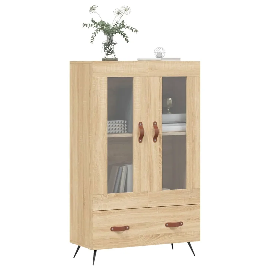 Buffet haut chêne sonoma 69,5x31x115 cm bois d'ingénierie - 3