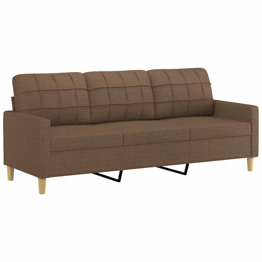 Canapé à 3 places Marron 180 cm Tissu - 2