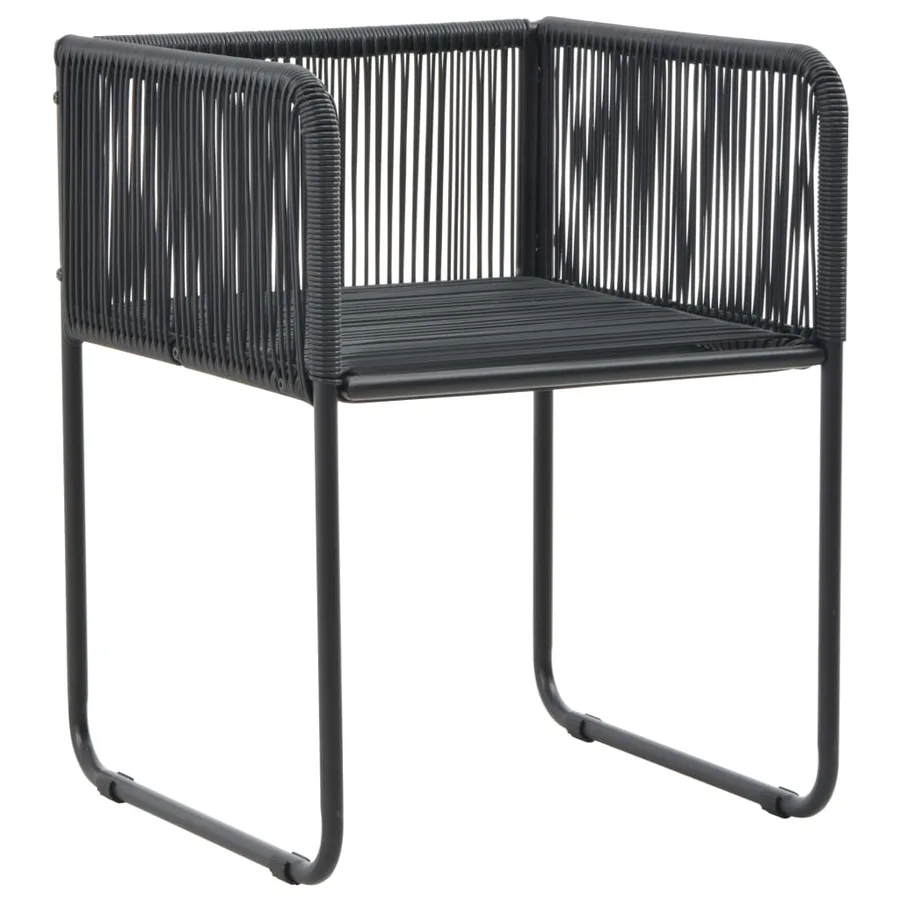 Ensemble à manger de jardin 3 pcs PVC résine tressée noir - 6