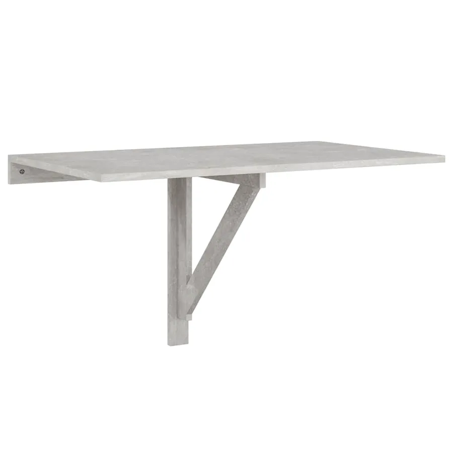 Table murale pliable Gris béton 100x60x56 cm Bois d'ingénierie - 2