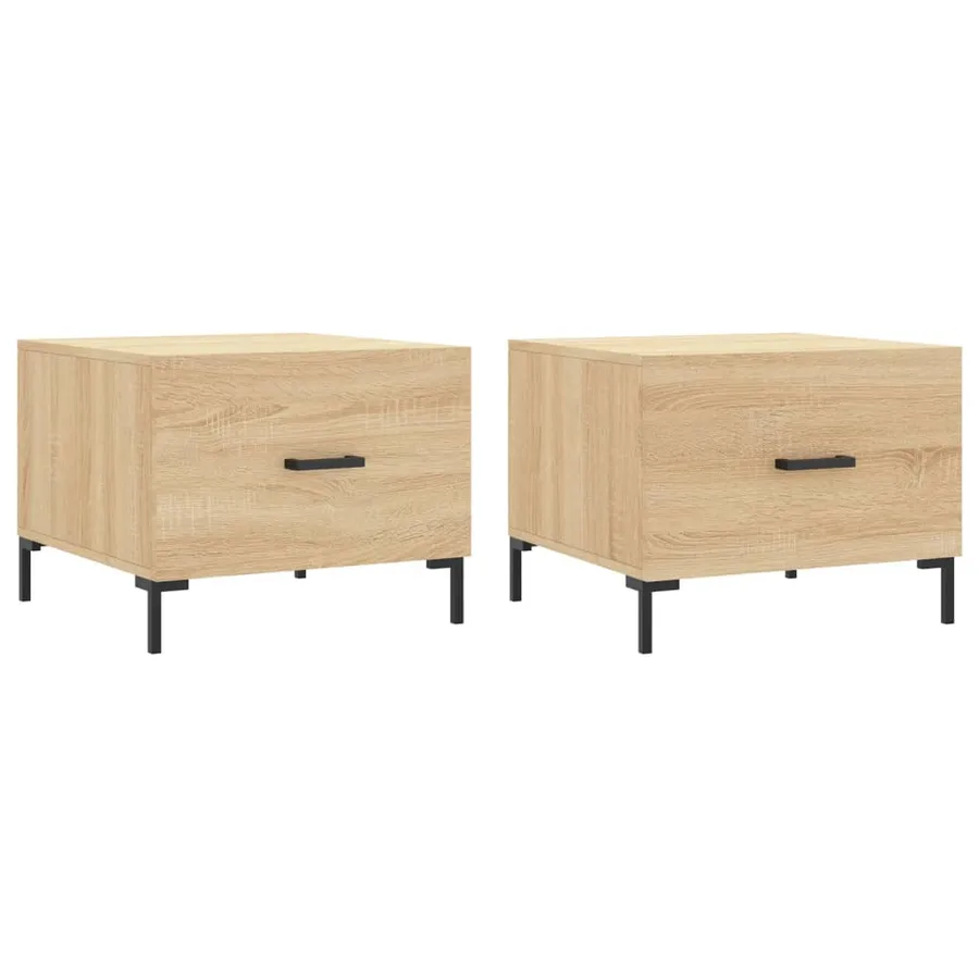 Tables basses 2 pcs chêne sonoma 50x50x40 cm bois d'ingénierie - 2