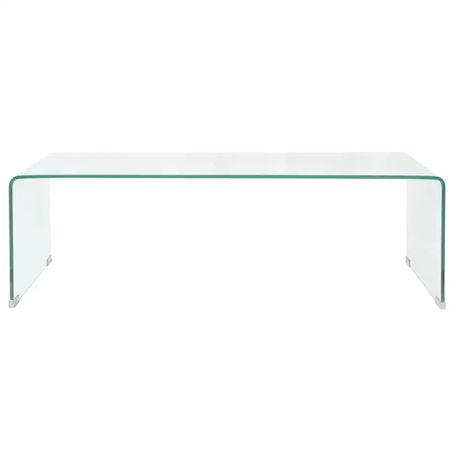 Table basse 98x45x30 cm Verre trempé Transparent - 2