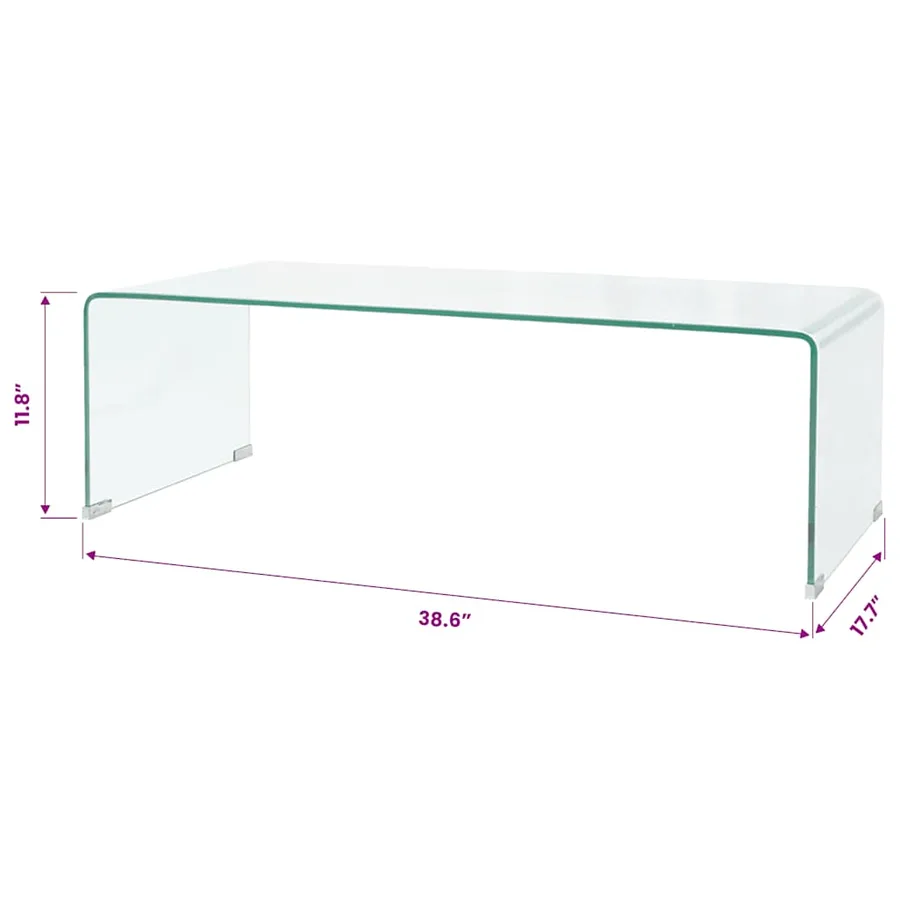 Table basse 98x45x30 cm Verre trempé Transparent - 7