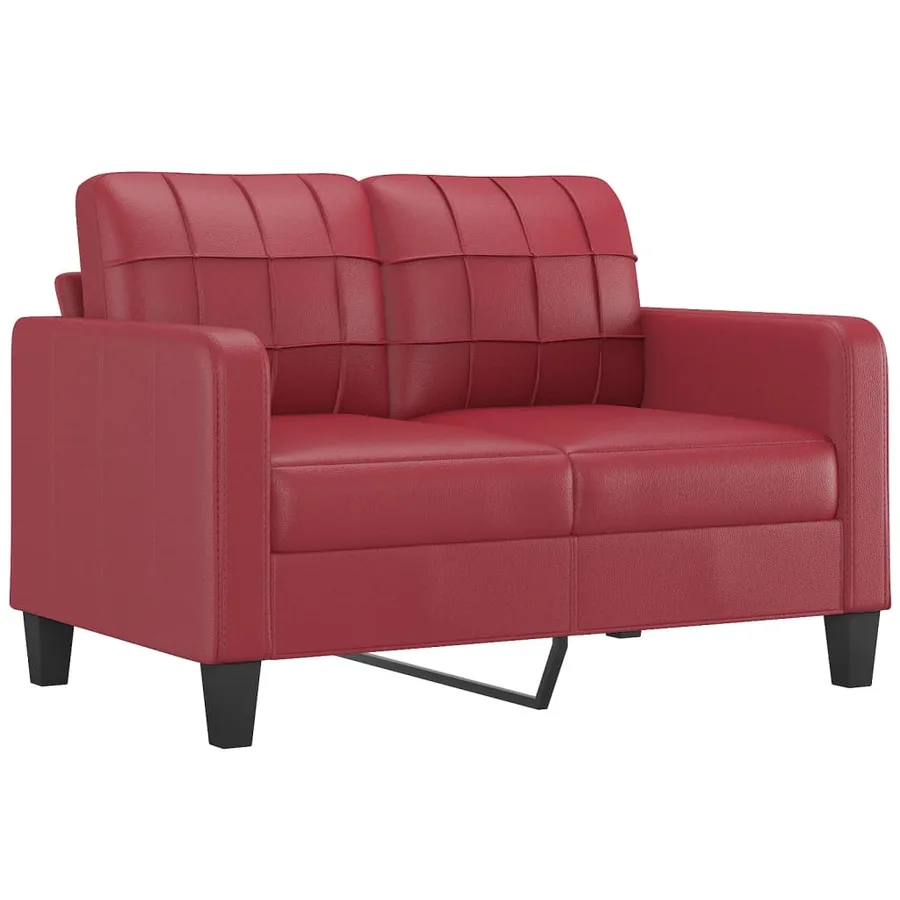 Ensemble de canapés 3 pcs et coussins Rouge bordeaux Similicuir - 4