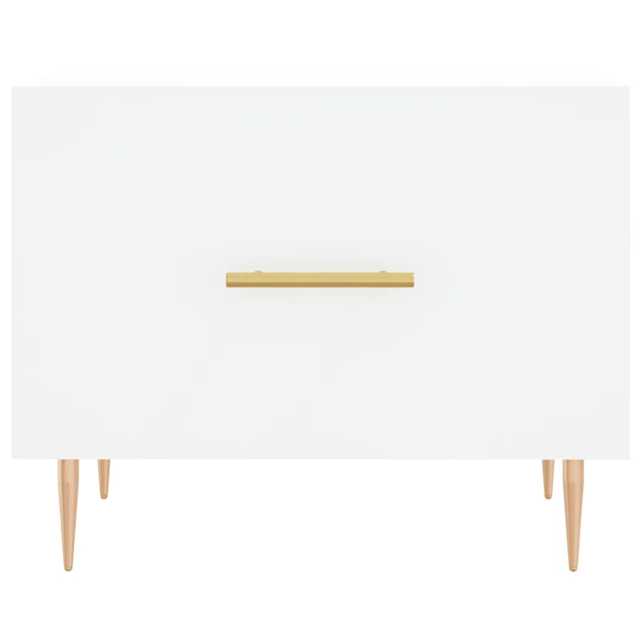 Table basse blanc 50x50x40 cm bois d'ingénierie - 5