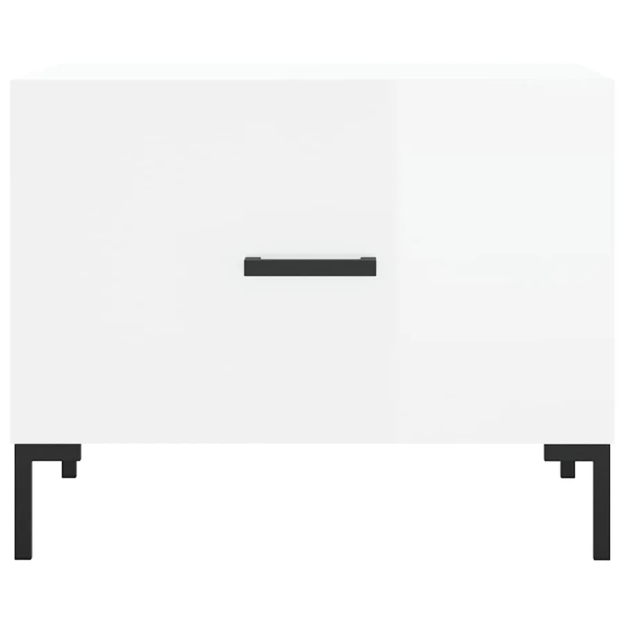 Tables basses 2 pcs blanc brillant 50x50x40cm bois d'ingénierie - 6