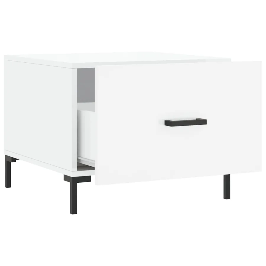 Tables basses 2 pcs blanc brillant 50x50x40cm bois d'ingénierie - 7