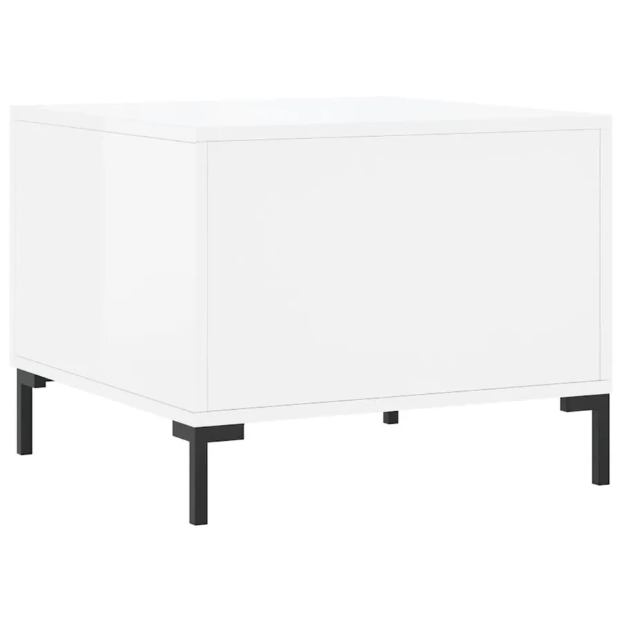 Tables basses 2 pcs blanc brillant 50x50x40cm bois d'ingénierie - 9