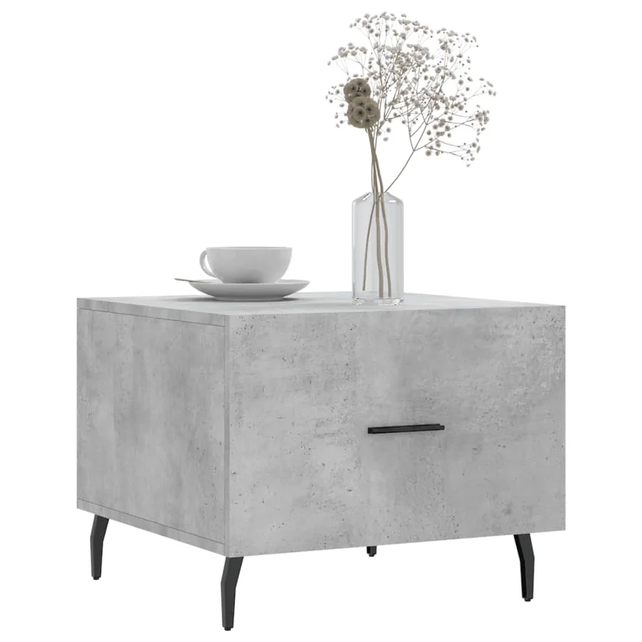 Table basse gris béton 50x50x40 cm bois d'ingénierie - 3