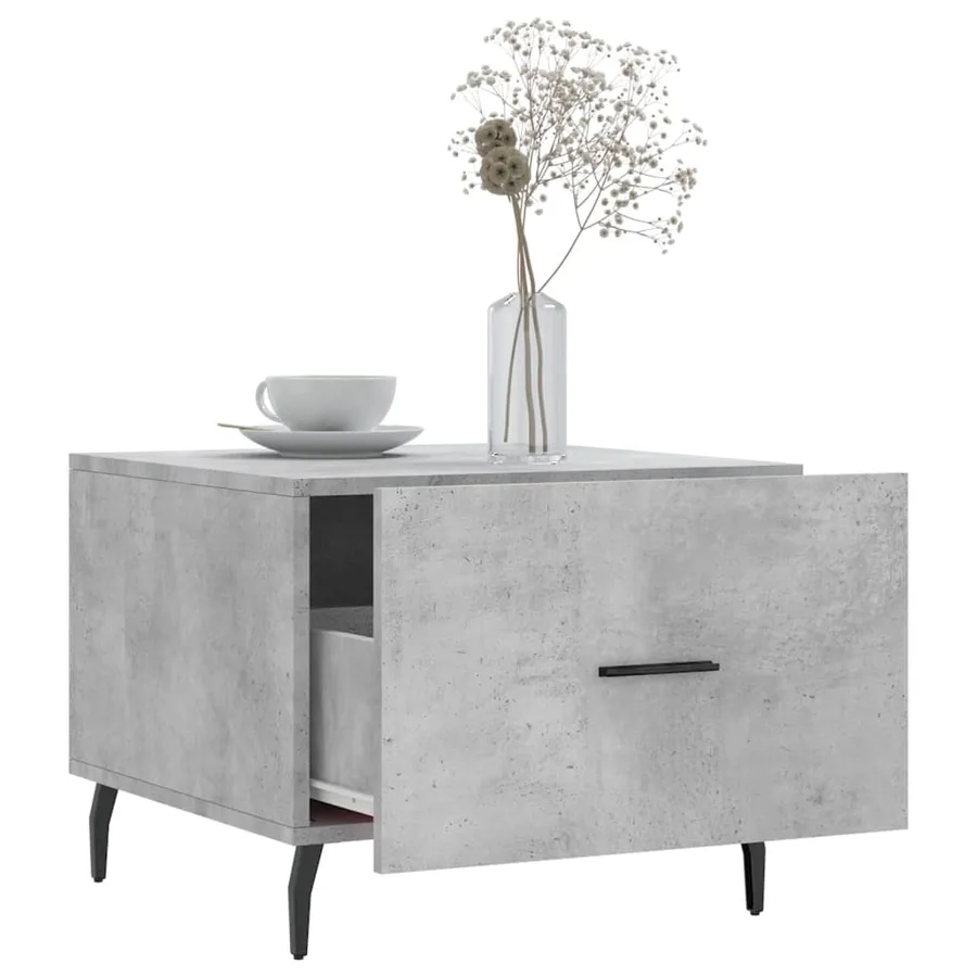 Table basse gris béton 50x50x40 cm bois d'ingénierie - 4