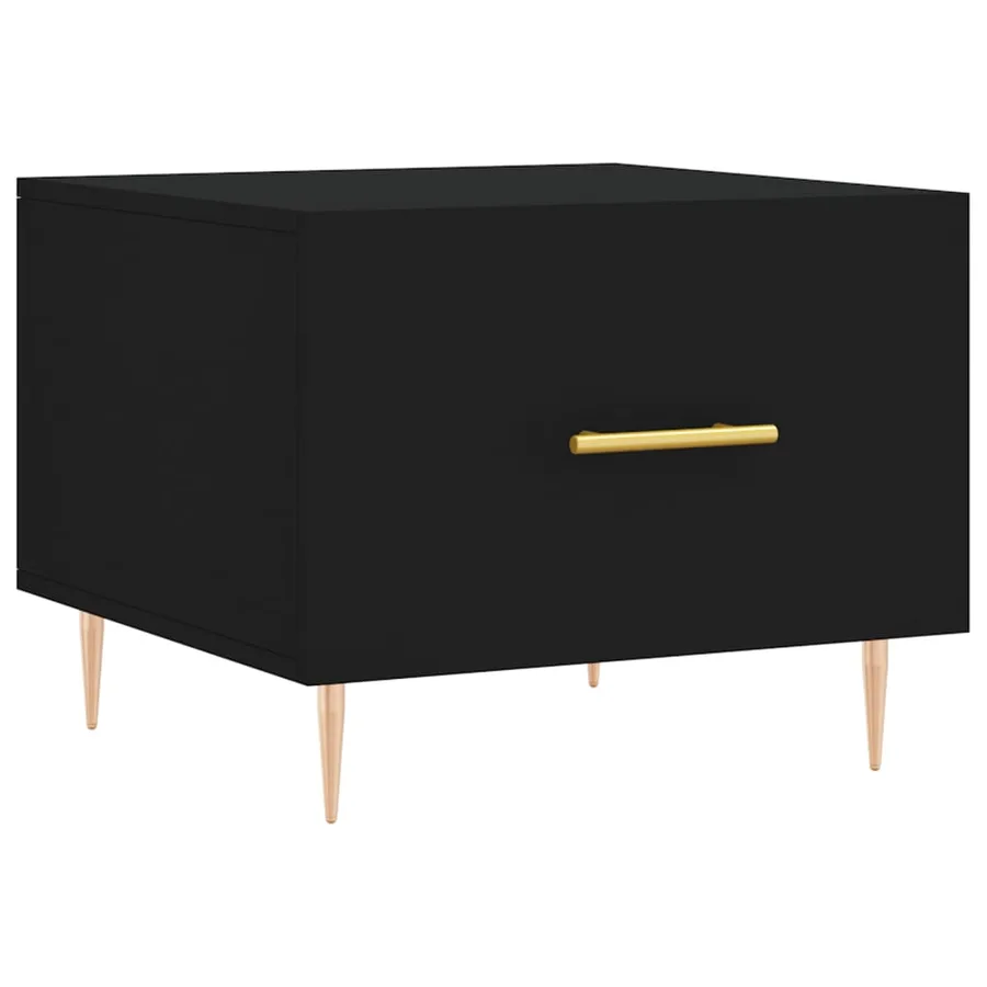 Table basse Noir 50x50x40 cm Bois d'ingénierie - 2