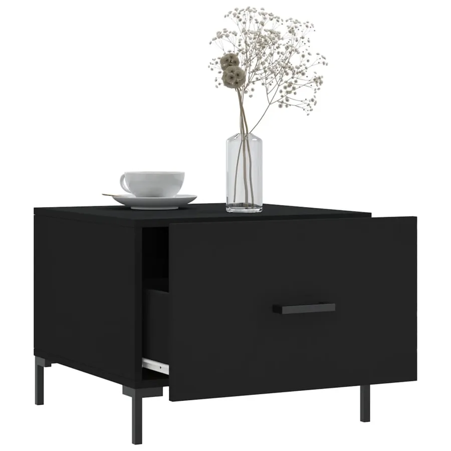 Table basse Noir 50x50x40 cm Bois d'ingénierie - 4
