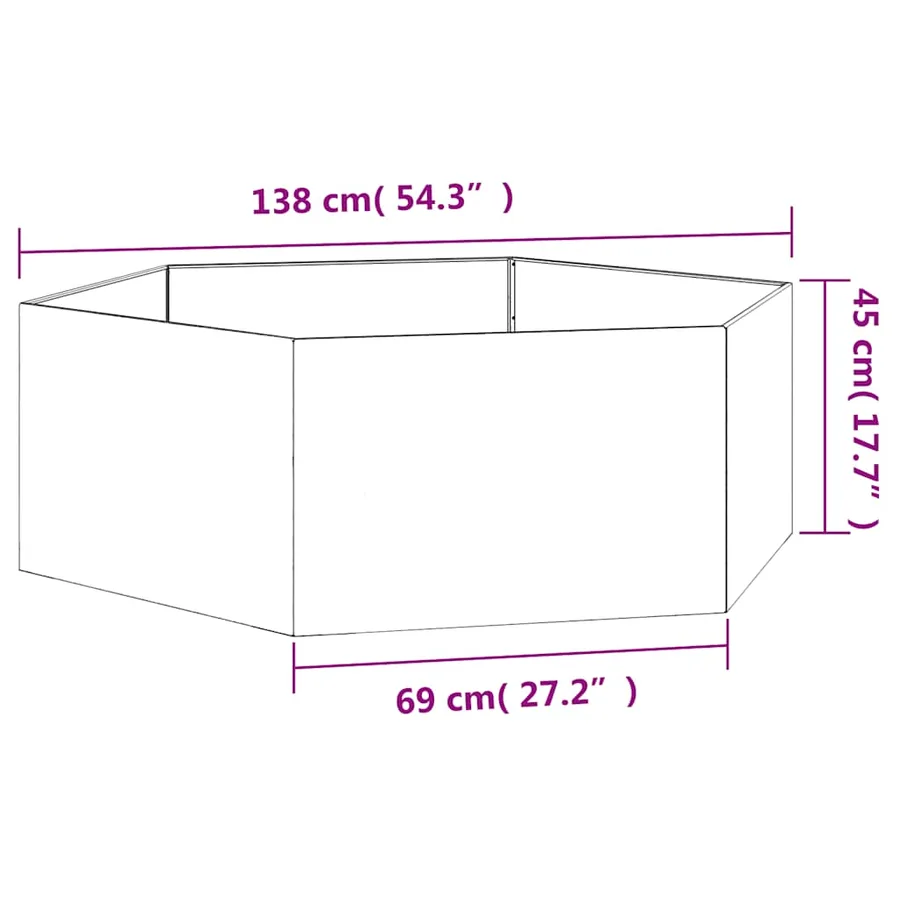 Jardinière Rouillé 138x120x45 cm Acier corten - 11
