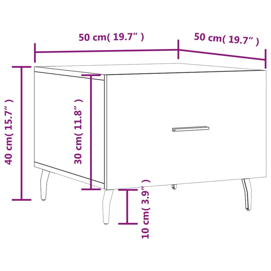 Tables basses 2 pcs blanc 50x50x40 cm bois d'ingénierie - 13