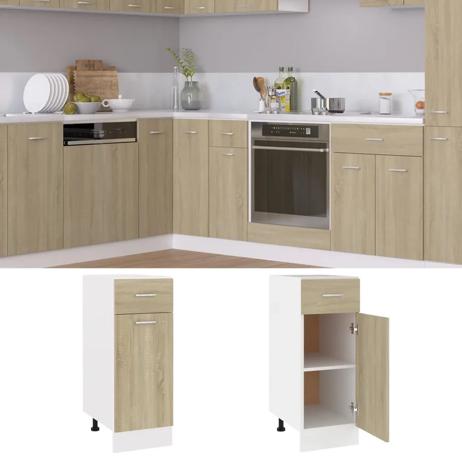Armoire à tiroirs inférieure "Lyon" Chêne Sonoma 30 x 46 x 81,5 cm Bois d'ingénierie - 2