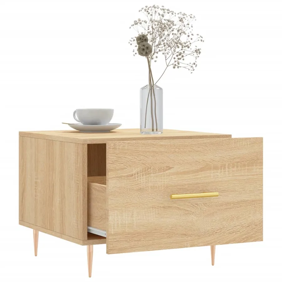 Table basse Chêne sonoma 50x50x40 cm Bois d'ingénierie - 4