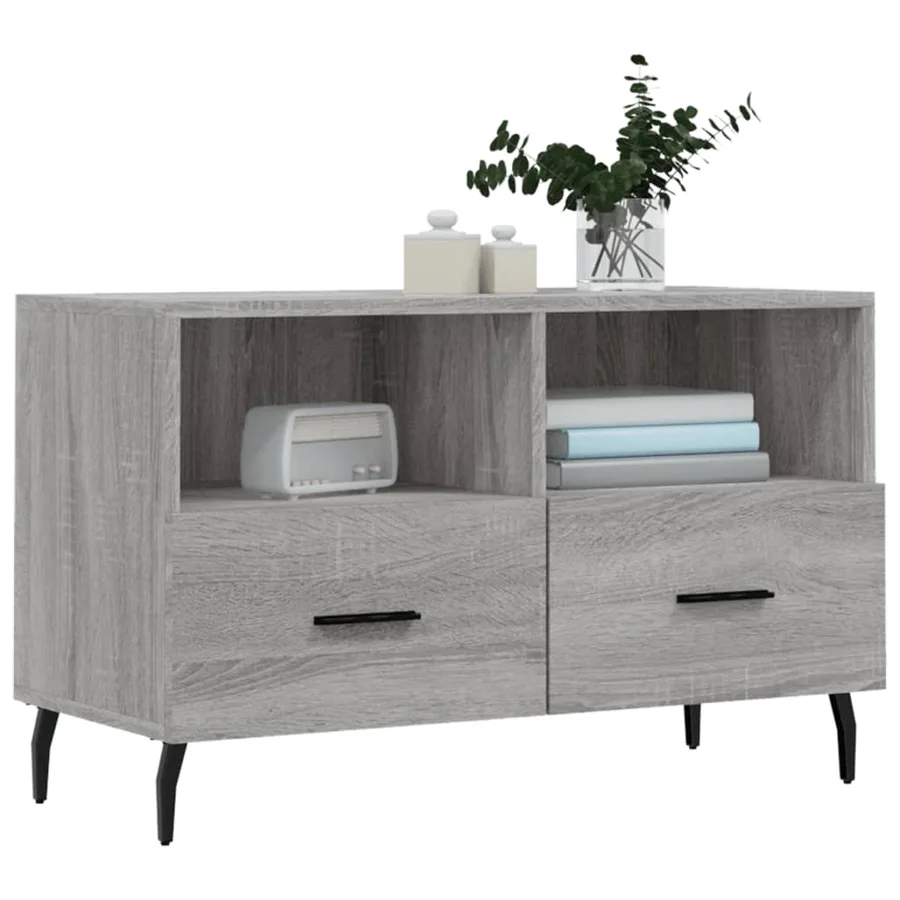 Meuble TV Sonoma gris 80x36x50 cm Bois d'ingénierie - 3