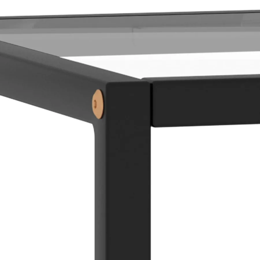 Table basse Noir avec verre trempé 40x40x50 cm - 4