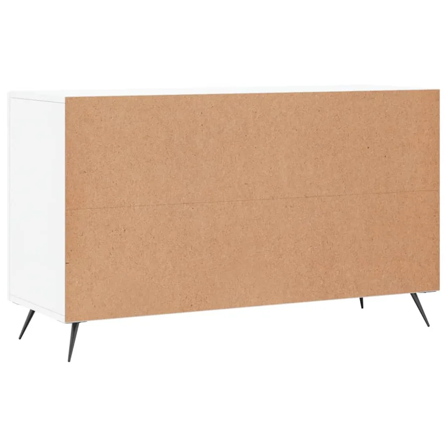 Buffet blanc brillant 100x36x60 cm bois d'ingénierie - 8