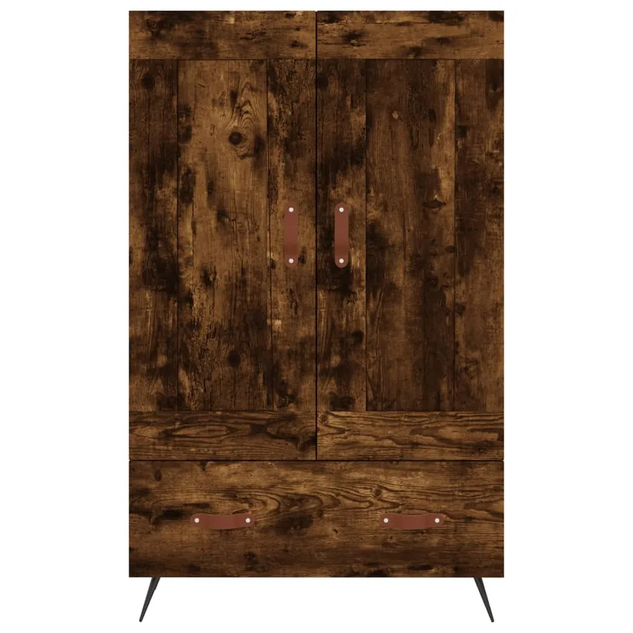 Buffet haut chêne fumé 69,5x31x115 cm bois d'ingénierie - 5