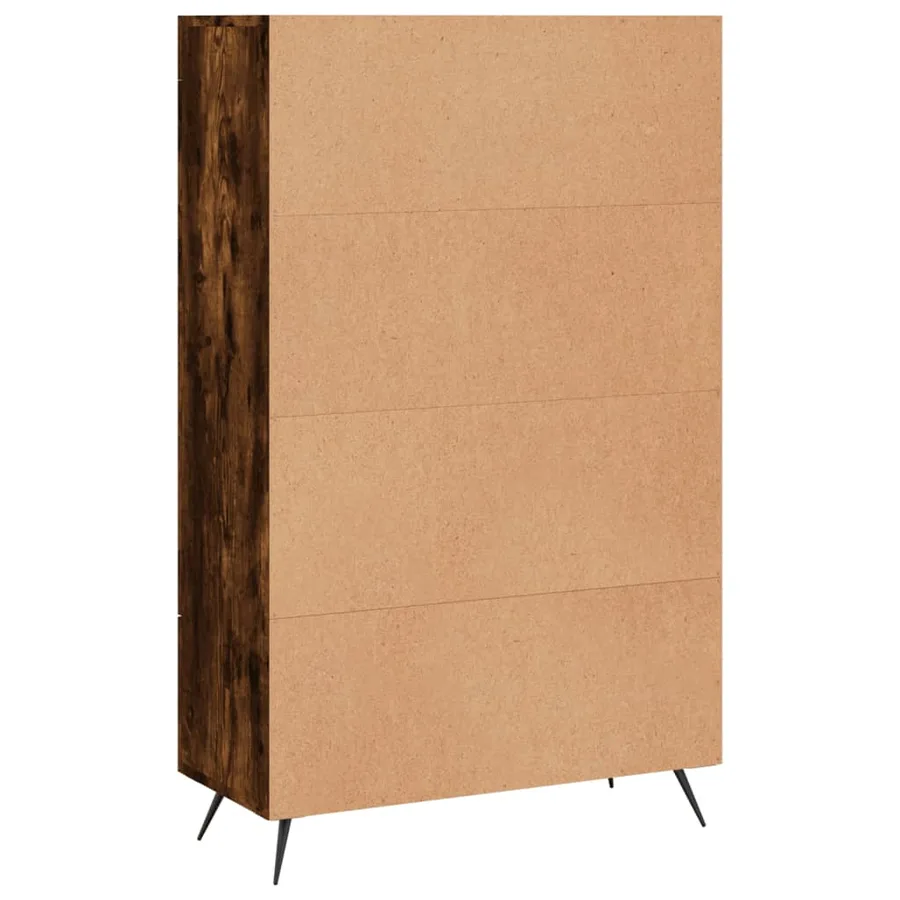 Buffet haut chêne fumé 69,5x31x115 cm bois d'ingénierie - 8