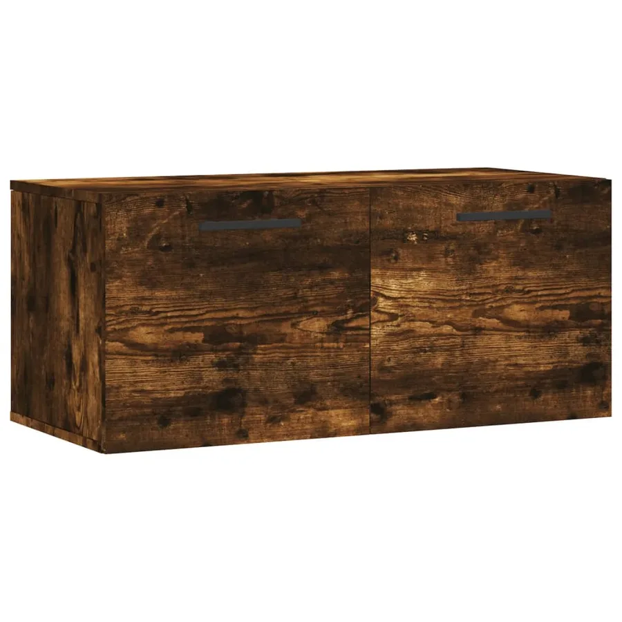 Armoire murale chêne fumé 80x36,5x35 cm bois d'ingénierie - 2