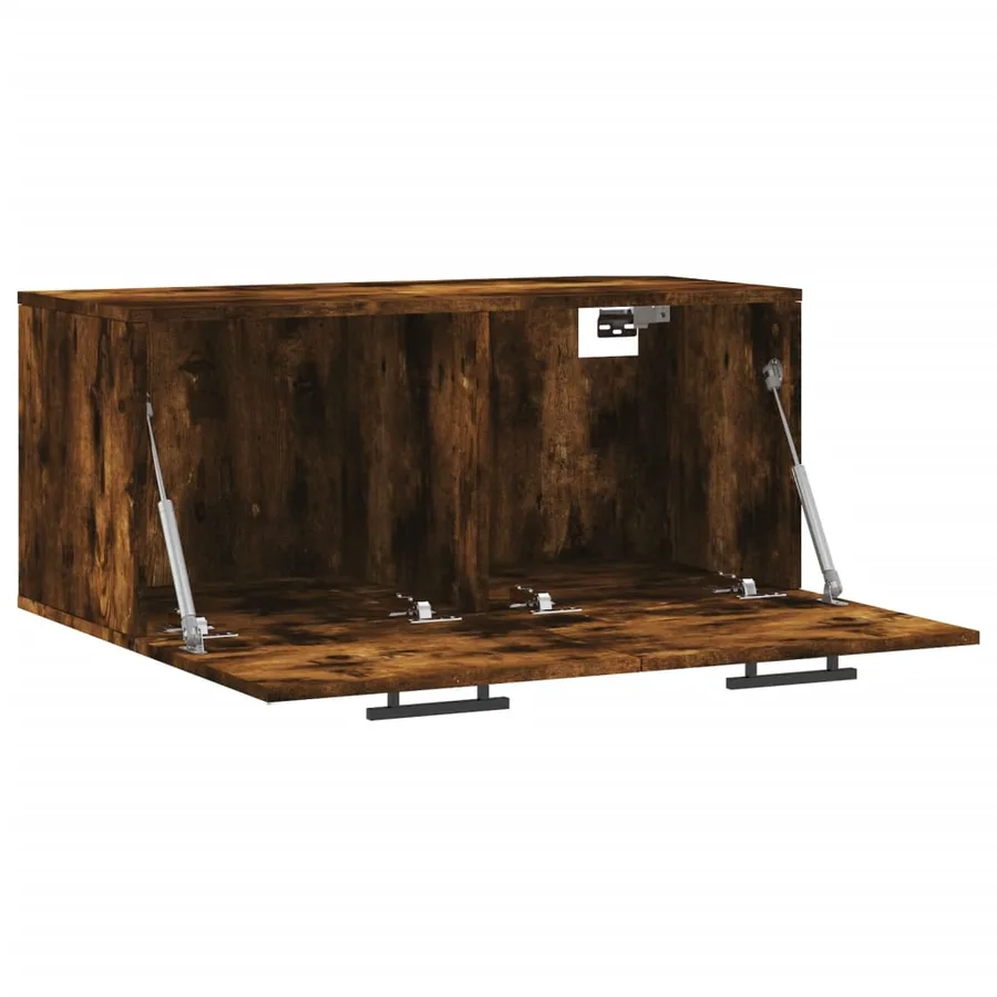 Armoire murale chêne fumé 80x36,5x35 cm bois d'ingénierie - 6