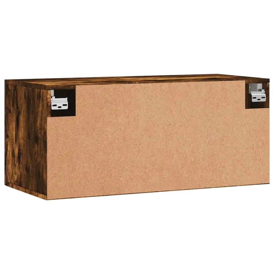 Armoire murale chêne fumé 80x36,5x35 cm bois d'ingénierie - 8