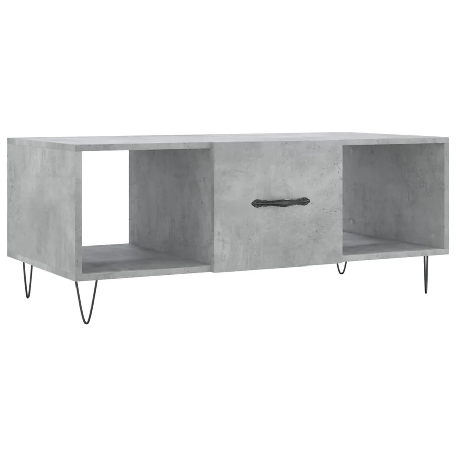 Table basse gris béton 102x50x40 cm bois d'ingénierie - 2