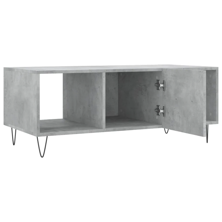 Table basse gris béton 102x50x40 cm bois d'ingénierie - 6