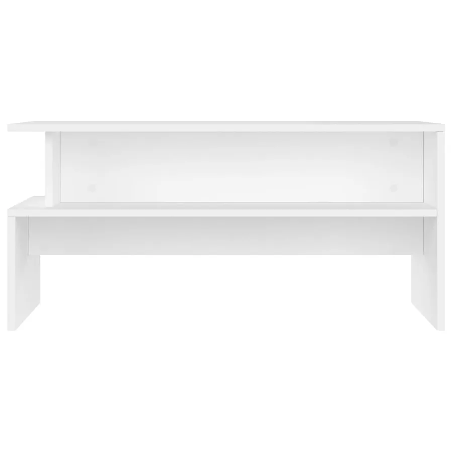 Table basse blanc 90x55x42,5 cm bois d'ingénierie - 4
